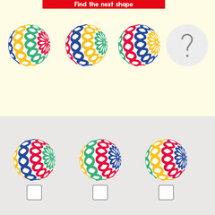 Educational game for kids and adults. development of logic iq. Task game what comes next? visual intelligence, mind games