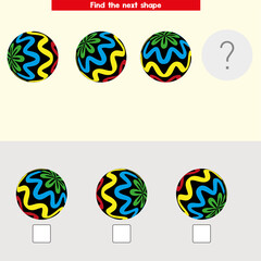 Educational game for kids and adults. development of logic iq. Task game what comes next? visual intelligence, mind games