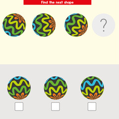 Educational game for kids and adults. development of logic iq. Task game what comes next? visual intelligence, mind games