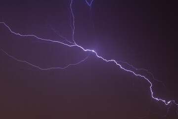 lightning in the night sky