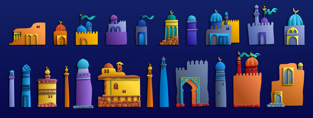 Vector east cartoon buildings