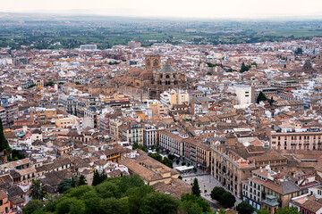 Fototapeta premium Panoramic view of the historical center of Granada, Spain
