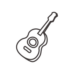 guitar instrument line style icon vector design