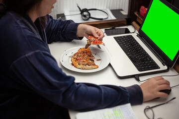 girl working from home stock photo