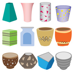 Collection of Garden pot sets of various shapes