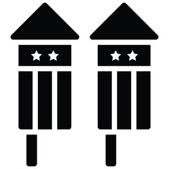 Firework, United state independence day related icon