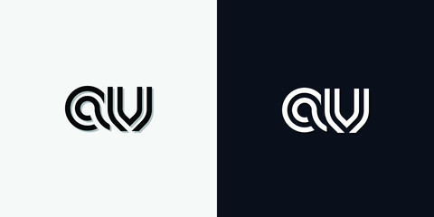 Modern Abstract Initial letter AV logo. This icon incorporate with two abstract typeface in the creative way.It will be suitable for which company or brand name start those initial. - obrazy, fototapety, plakaty