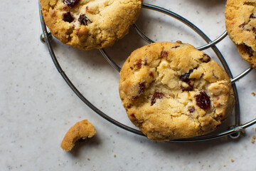 Homemade cookies on a kitchen counter.
