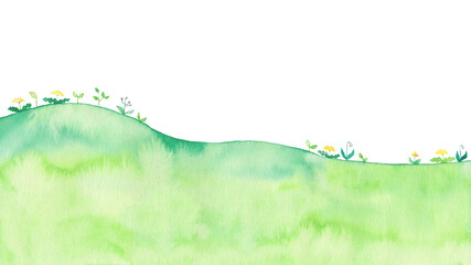 緑の丘の風景素材