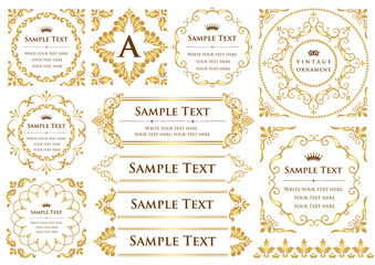 Vintage ornament set. frames or borders.