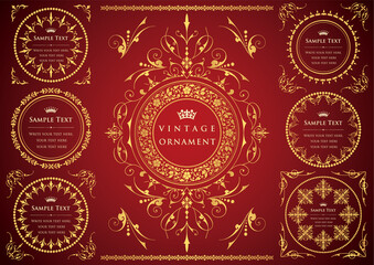 Vintage ornament set. frames or borders.