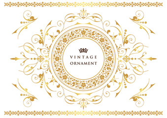 Vintage ornament set. frames or borders.