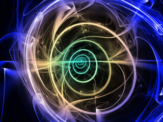 abstract fractal fantasy background with light rays