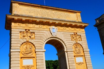 The Porte du Peyrou, triumphal arch in Montpellier, France