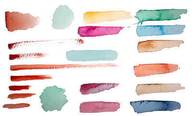 Set of watercolor paint brush strokes