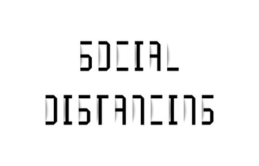 Social distancing typography with shadow effect
