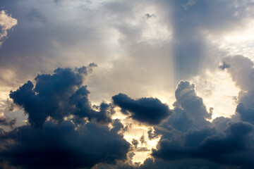 Dramatic sunset sky with clouds