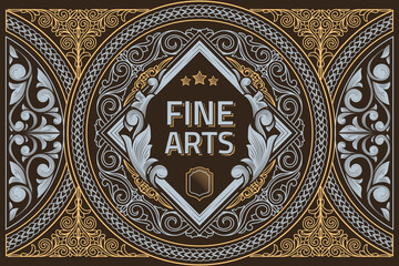 Vintage decorative ornate label design