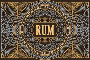 Vintage decorative ornate label design