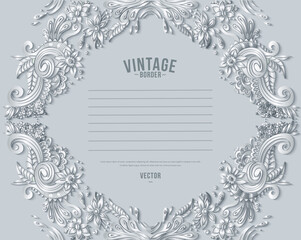 Fototapeta premium Vector abstract ornamental nature vintage frame.