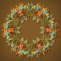 Abstract vector ornamental nature vintage frame.