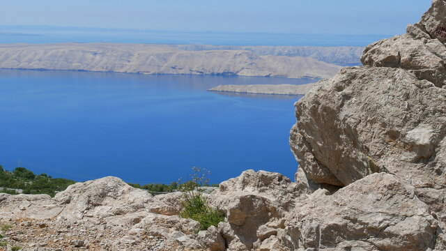 Blick auf die Insel Pag in Norddalmatien, Kroatien, S&uuml;dosteuropa