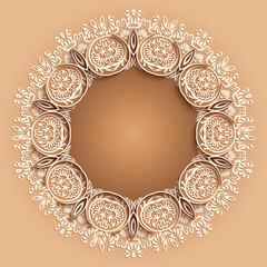 Abstract vector ornamental nature vintage frame.