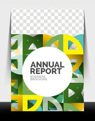 Obraz premium Business flyer annual report, circle and triangle shapes modern design