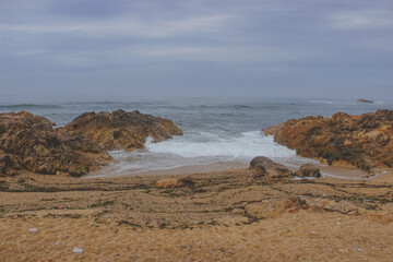 beach and rocks in the morning