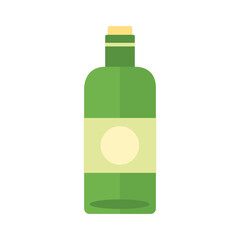 wine bottle drink flat style icon