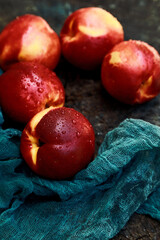 ripe juicy nectarine on the table