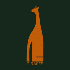 Giraffe animal bottle carrot food vegetable logo icon sign Abstract creative design Modern, children's style Fashion print clothes apparel greeting invitation card banner poster flyer website Vector