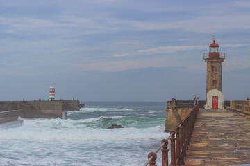 lighthouse on the coast of the sea