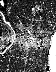 Obraz premium map of the city of Philadelphia, Pennsylvania, USA