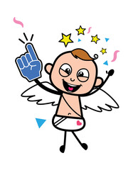 Cartoon Angel holding Foam Glove