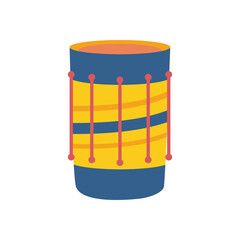 drum instrument flat style icon vector design