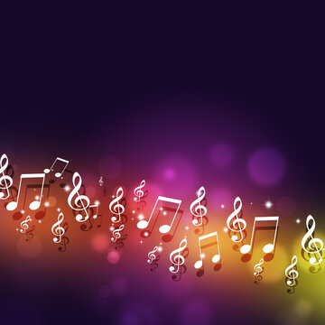 neon disco music notes