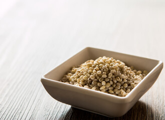 Barley seeds in bowl , in door  Chiangmai  Thailand