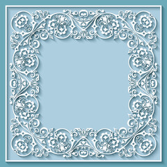 Abstract vector ornamental nature vintage frame.