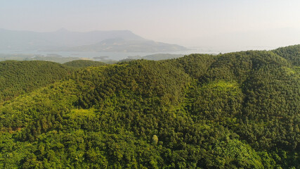 Réserve d'eau de Vang Vieng au laos vue du ciel
