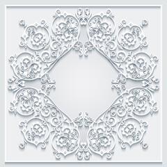 Abstract vector ornamental nature vintage frame.