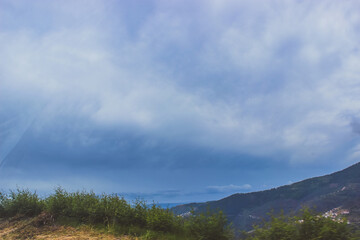clouds in the mountains