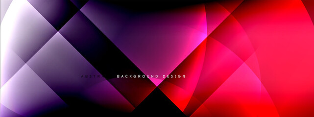 Vector abstract background - circle and cross on fluid gradient with shadows and light effects. Techno or business shiny design templates for text