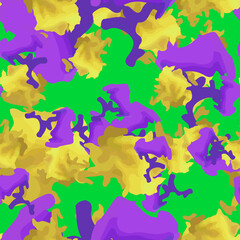 UFO camouflage of various shades of yellow, green and violet colors