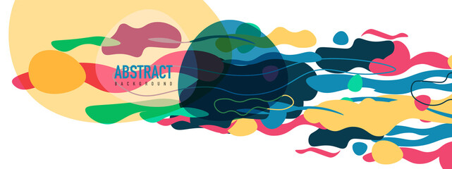 Trendy liquid style shapes abstract design, dynamic vector background for placards, brochures, posters, web landing pages, covers or banners