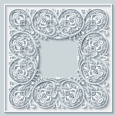 Abstract vector ornamental nature vintage frame.
