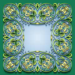 Abstract vector ornamental nature vintage frame.