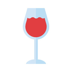 wine cup with drink flat style icon