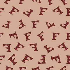 F from the alfabet repeat pattern print background © Doeke