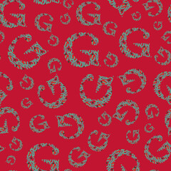 G from the alfabet repeat pattern print background © Doeke